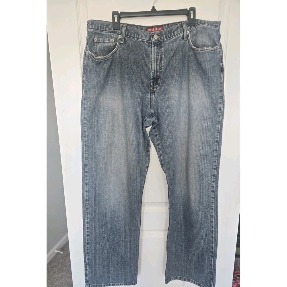 Vintage GUESS Men's Blue Jeans 40x34 Loose Fit Light Medium Wash‎ Denim